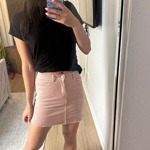 Brandy Melville Pink Corduroy Skirt
